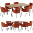 Table and Chairs CB2 Azalea Brown Dining Set - DayToday