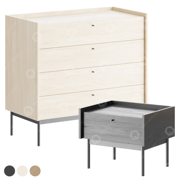 Commode et table de chevet Zegen Canelli modèle 3D