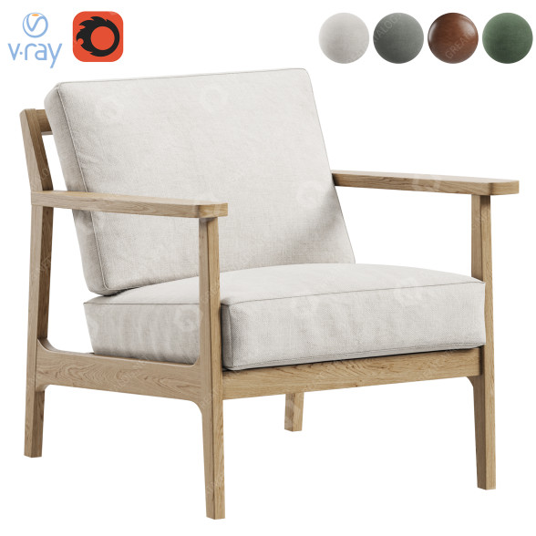 Fotel Pottery Barn Cody model 3D