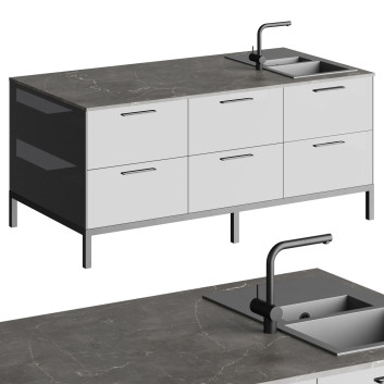Кухонний острів BY furniture Glass Kitchen 3D модель
