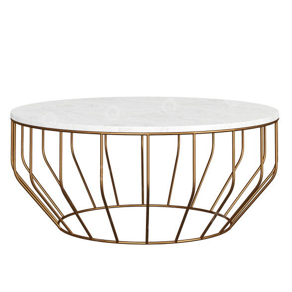 Stolik kawowy Golden Leaf White model 3D