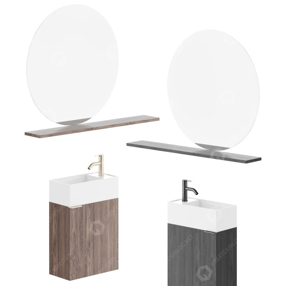 Lavabo y espejo Inbani Facett Modelo 3D