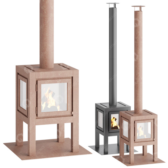 Holzkamin RB73 Quaruba 3D-Modell