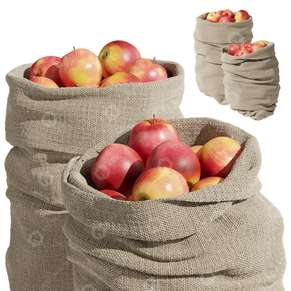 Owoc Apples in Bags model 3D