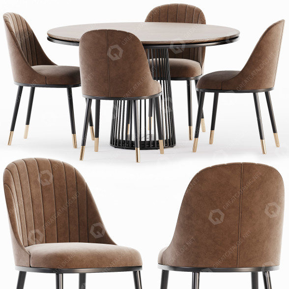 Стіл та стільці Modern Dining Set 03 3D модель