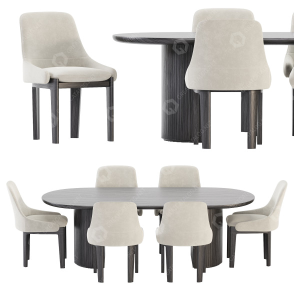 Стіл та стільці Denov Dining Set 3D модель
