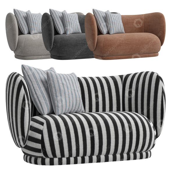 Canapé ferm LIVING Rico 2 Seater modèle 3D