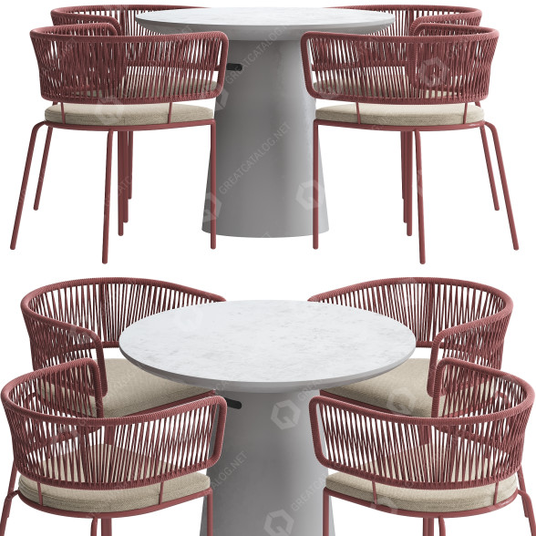 Mesa y sillas Kave Home Itai and Nadin Modelo 3D