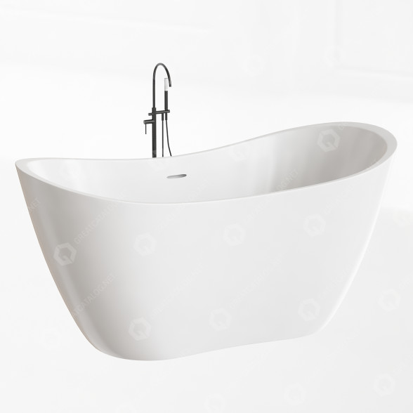 Ванна Philo Acrylic Double Slipper Freestanding Tub 3D модель