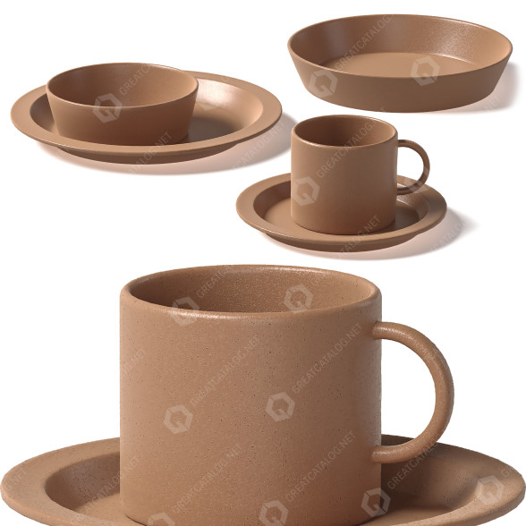 Vaisselle CB2 Dinnerware Set Exclusive modèle 3D