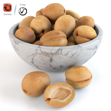 Fruits Apricots Modèle 3D