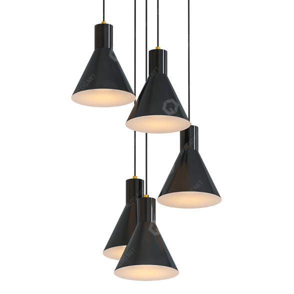 Lampa wisząca Visual Comfort & Co Towner Five Light Cluster model 3D