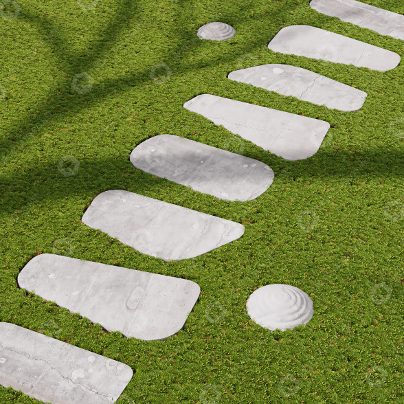 Dekoracje Grass Stone Path Walk Run Garden model 3D
