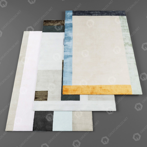 Teppiche Beige and Coloured 3D-Modell