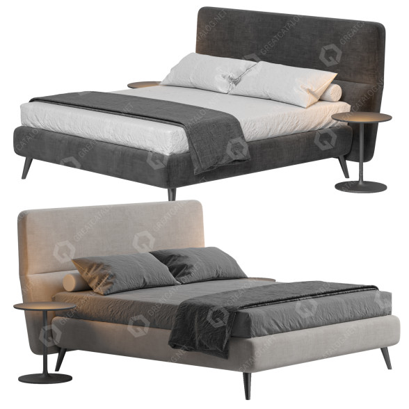 Bett und Nachttischchen Twils De-Light 3D-Modell