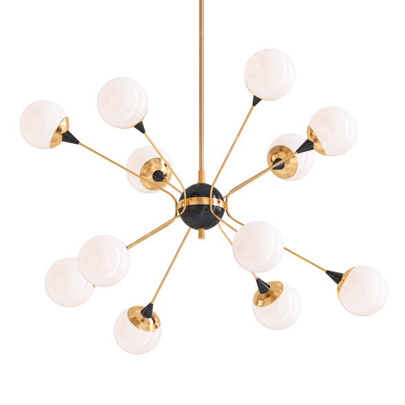 Lámpara de araña 1stDibs Brass Orbiter Modelo 3D