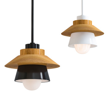 Pendant Lamps Letifly Wood and Metal Layered LED