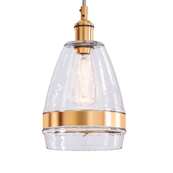 Підвісний світильник Shades of Light Banded Brass Water Glass Cone