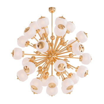Kronleuchter 1stDibs Italian Milk Glass and Brass Sputnik