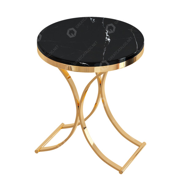Kaffeetisch Homary Round Black Marble X-Base 3D-Modell
