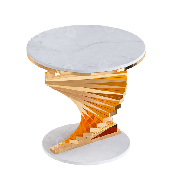 Журнальний столик Homary Modern White Round Metal 3D модель