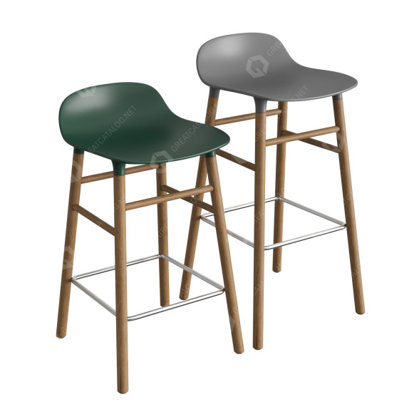 Barhocker Normann Copenhagen Form Wooden 3D-Modell