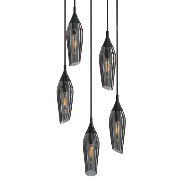 Hängeleuchte Franklite Taper 5 Light Spreader Smoked 3D-Modell