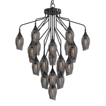Lustre Franklite Taper 22 Light with Smoked Glass