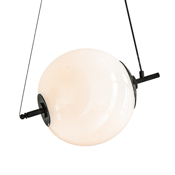 Lámpara colgante Lamps Plus Wide Anodized Black Globe Modelo 3D