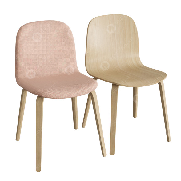 Стілець Muuto Visu Wood Base 3D модель