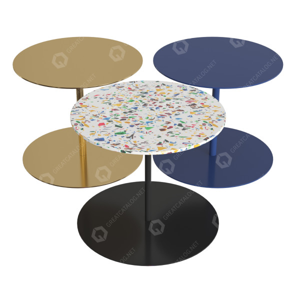 Stolik kawowy Cappellini Gong Lux Terrazzo model 3D