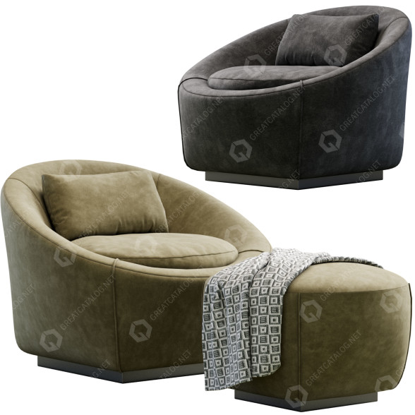Крiсло та пуф Minotti Capri Base 3D модель