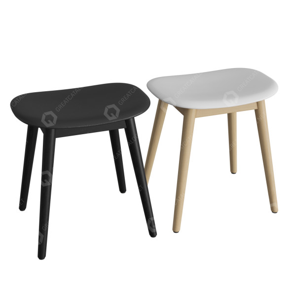 Табурет Muuto Fiber Wood Base 3D модель