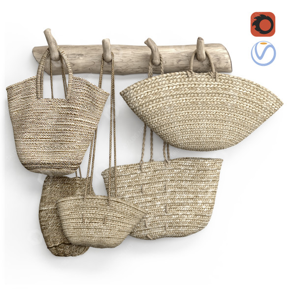 Сумки Set with Old Wicker 3D модель