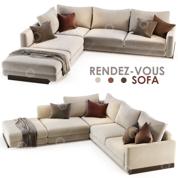 Sofa Arflex Rendez Vous D 120 model 3D