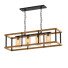 Hängeleuchte Corina Faux Wood Grain and Antique Black Glass Linear - SH.X