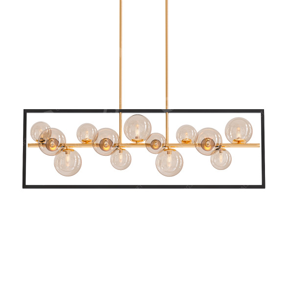 Підвісний світильник Dainolite 13LT Halgn Horiz MB & VB w/Champagne Glass 3D модель