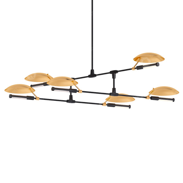 Chandelier Branching Copper Disc DB 3D model