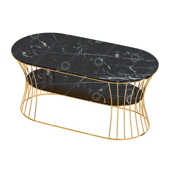 Mesa de centro Homary Shelf Metal Frame Black Modelo 3D