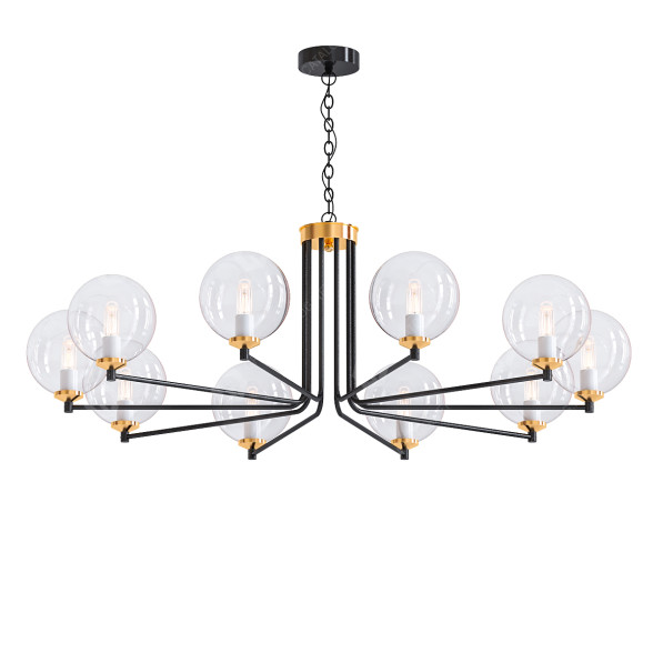 Chandelier Modern Linear Shaded Postmodern 3D model