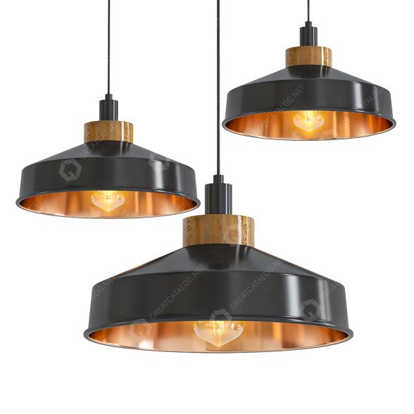Hängeleuchte Cosmos Graphite And Copper 3D-Modell