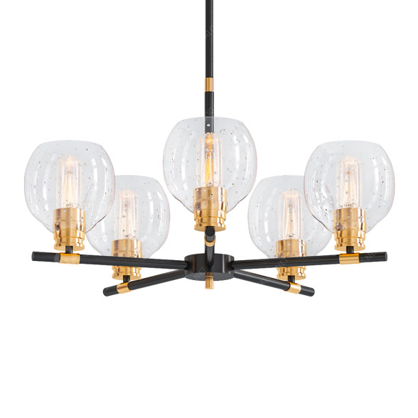 Chandelier 5 Lights Wagon Wheel 3D model
