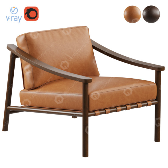 Armchair Poly & Bark Rocco 3D model