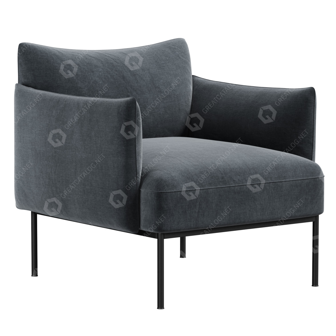 Armchair West Elm Penn 3D model GreatCatalog 33471