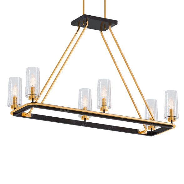 Lustre Wide Brass and Black modèle 3D