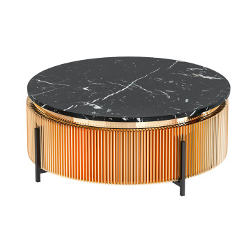 Журнальный столик Ribbed Design and Black Marble by Juliettes Interiors
