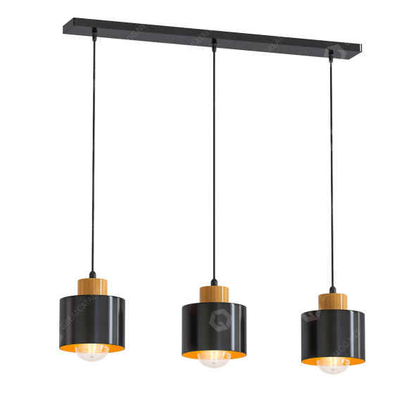 Lámpara colgante Lineare Pendelleuchte 3 Flammig Modelo 3D
