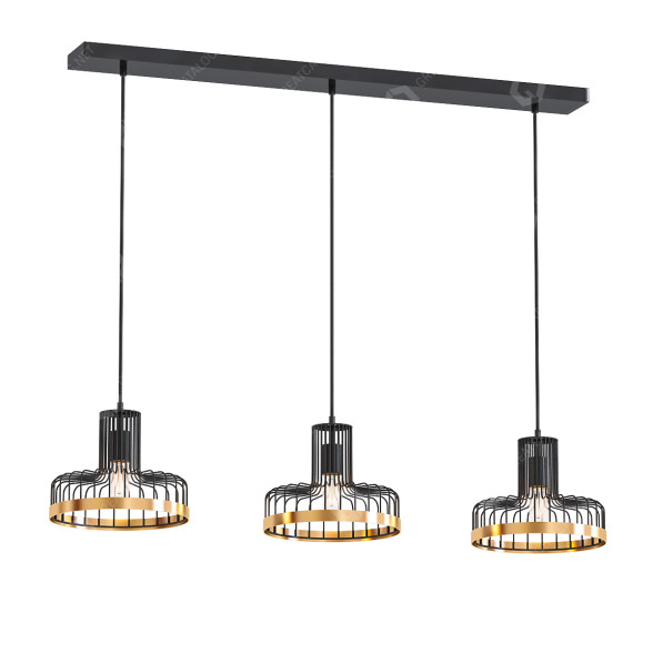 Lámpara colgante Fellini 3xE27 100W 230V Modelo 3D