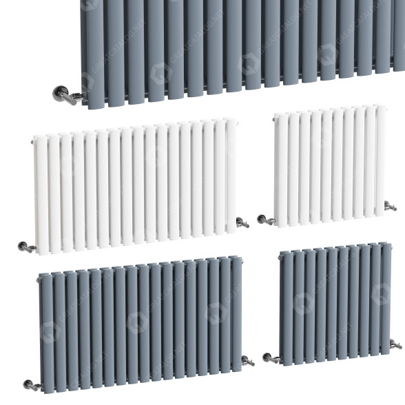 Radiadores Milano Aruba Anthracite Horizontal Designer Choice of Height Width Modelo 3D