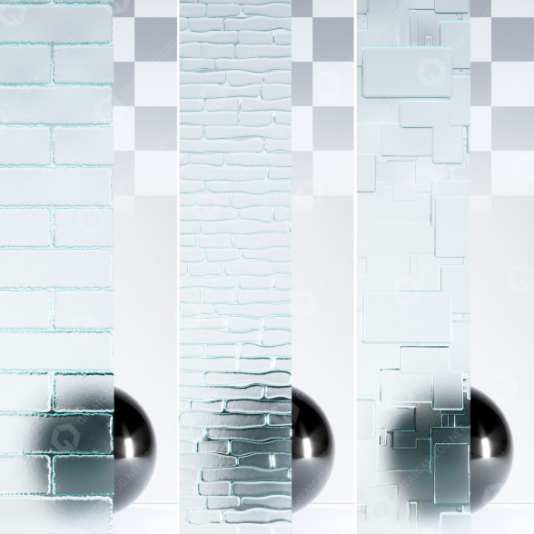 Verre 4K Materials V2-5 - 3 Materials modèle 3D